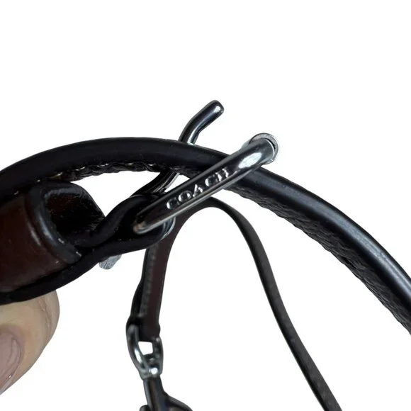 Coach Adjustable Leather Crossbody Strap – Dark Chocolate Brown, Silver Hardware - Picture 5 of 8